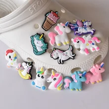 

1pcs New Season Unicorn Shoe Buckle Charms for Crocses PVC Soft Rubber Shoe Ornament Decoration Removable Garden Shoe Ornament