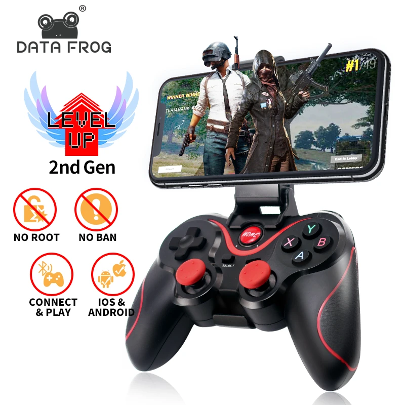 Data Frog Wireless Bluetooth Gamepad Support Official App Game Controller For Iphone Android Smart Phone For Ps3 Pc Tv Box Gamepads Aliexpress