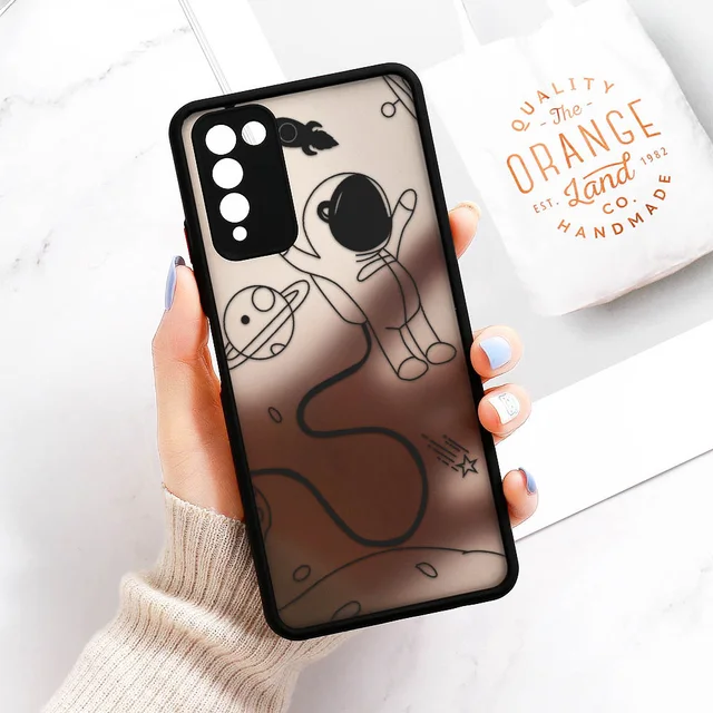 Case For Huawei P30 Pro Case P50 P40 Lite Hard Fundas Honor 8X 9A 20 10X 30 Lite Nova 5T Cartoon Astronaut Cover Lens Protection O216