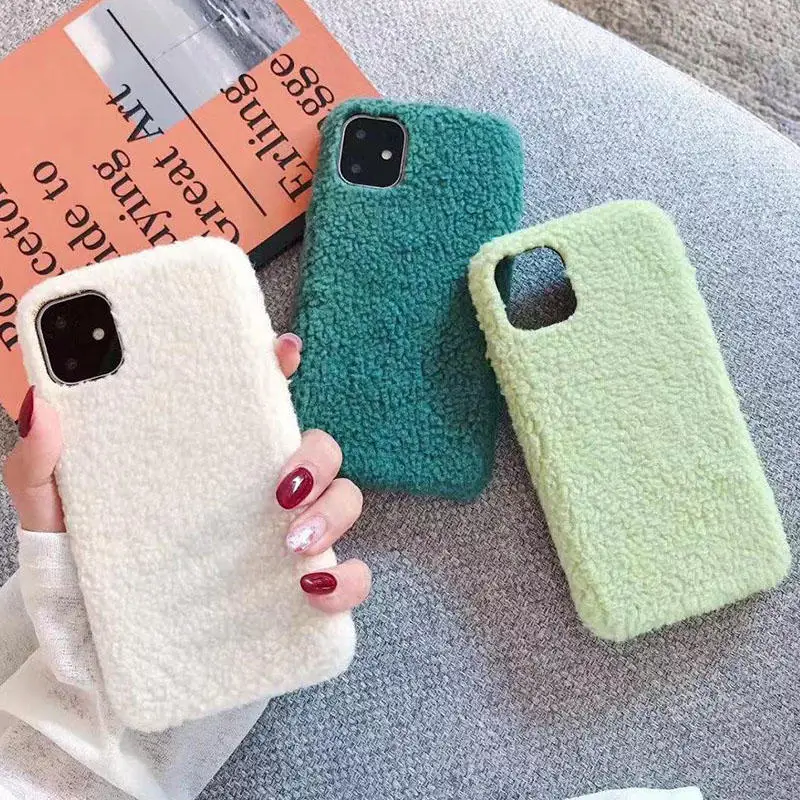 Retro Lamb Furry Phone Case For iPhone 7 8 6S X XR XS Max 11 Pro 7Plus 8Plus Soft Wool Hairy Cover Bag | Мобильные телефоны и