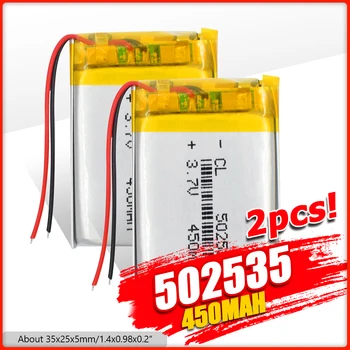 

1/2/4Pcs 3.7V lithium polymer battery 502535 450mAh MP3 MP4 MP5 GPS Bluetooth 5*25*35mm battery small stereo Digital Product