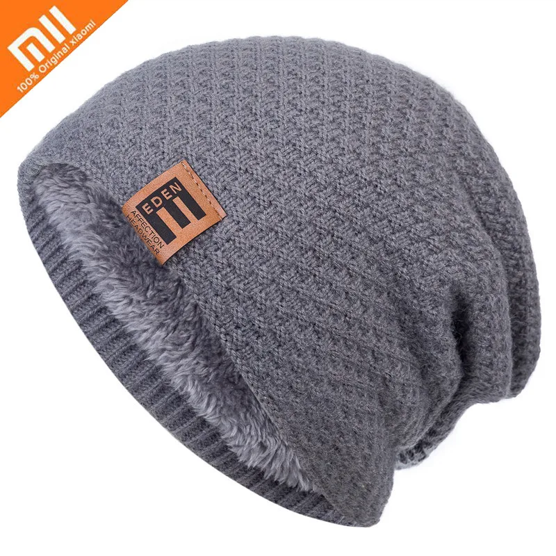 Вязаные шапки Xiaomi Шапка-бини для мужчин и женщин зимние мальчиков теплая с
