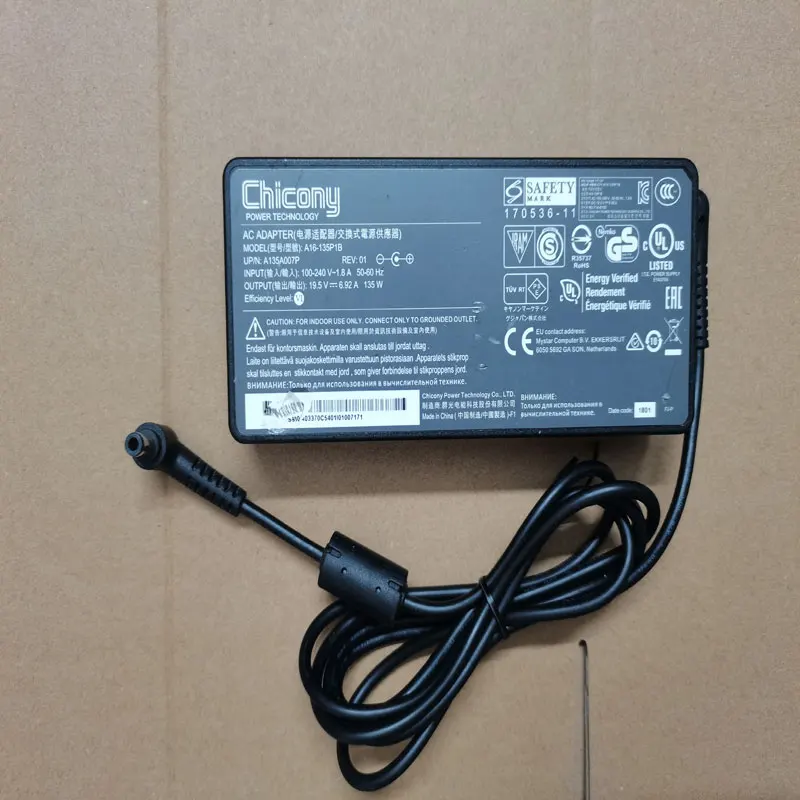 Oem Slim Chicony 19.5V 6.92A 135W A16-135P1B 5.5Mm * 2.5Mm Adattatore Ca Per Msi Gf62 8Rc Caricabatterie Originale Per Laptop Muslimah