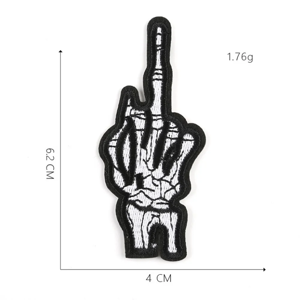 Fabric Embroidered Skull Hand Patch Cap Clothes Stickers Bag Sew Iron On Applique DIY Apparel Sewing Clothing Accessories BU500 2