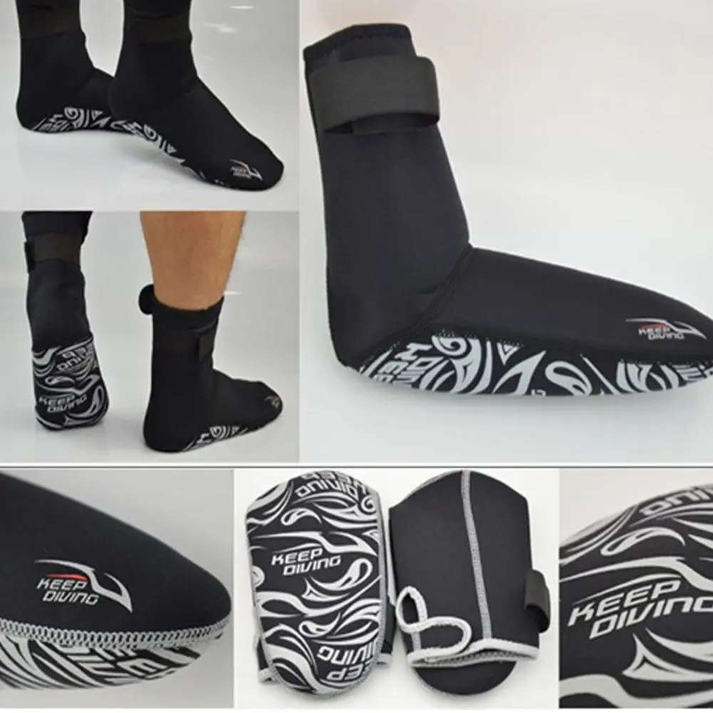 HiMISS, 3 мм, утепленные носки для дайвинга, пляжные, зимние, для плавания, подводного плавания, пляжные, теплые, для дайвинга, 3 мм, неопрен+ нейлон, черная линия