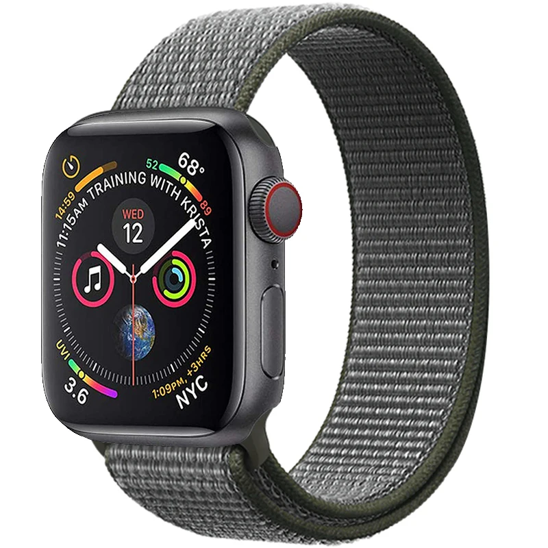 Ремешок для Apple Watch 44 мм 40 мм ремешок из нейлона iWatch Correa Series 5 4 3 2 Sport Loop 42 мм 38 мм браслет ремешок для часов аксессуары Новинка - Цвет ремешка: 8 Dark Olive