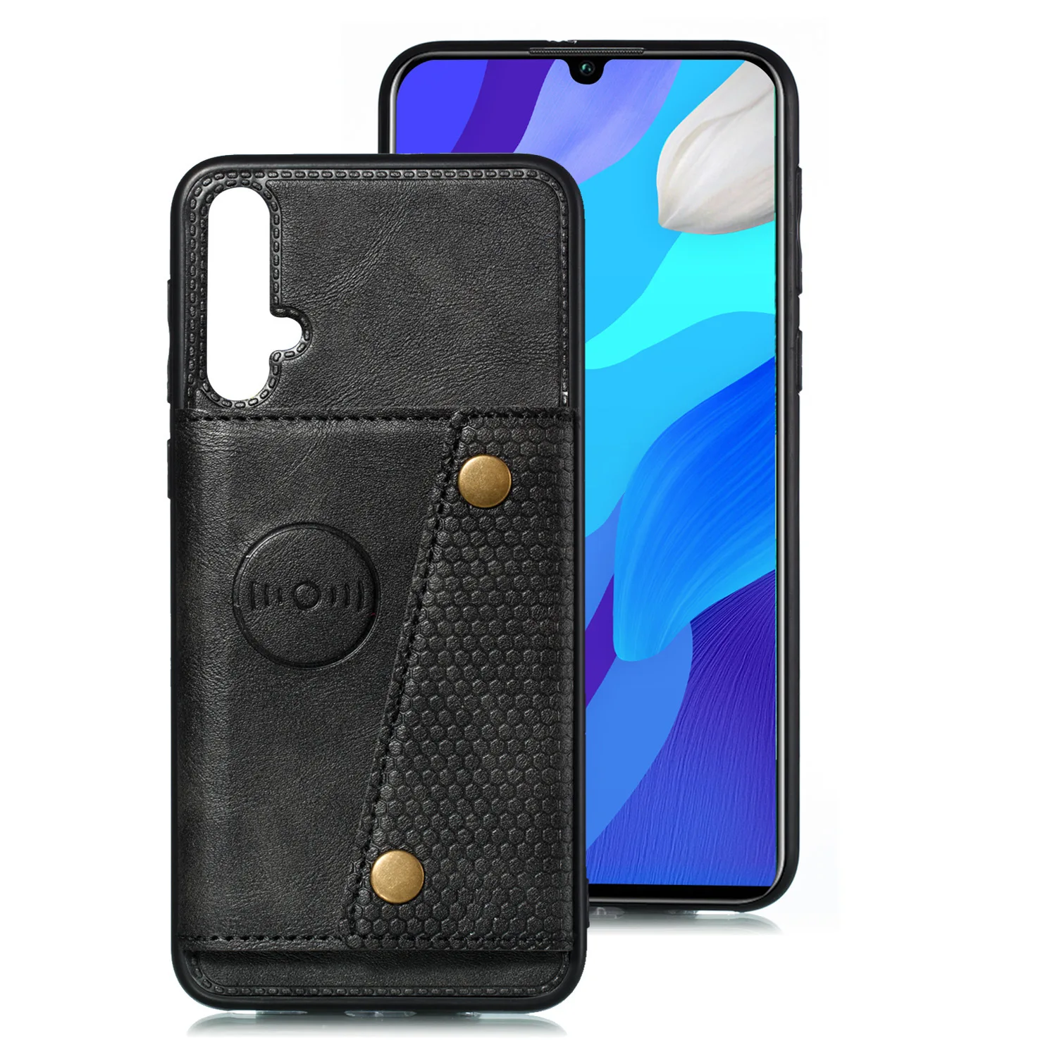Новое поступление для huawei P20 P30 P30 Lite P30 Pro Nova5 кожаный чехол-бумажник для мобильного телефона с слот для магнитных карт - Цвет: Black