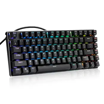 

Russian Keyboard USB Wired RGB Backlight Mechanical Keyboard 81 Keys Blue Switches Gaming Keyboard Z88