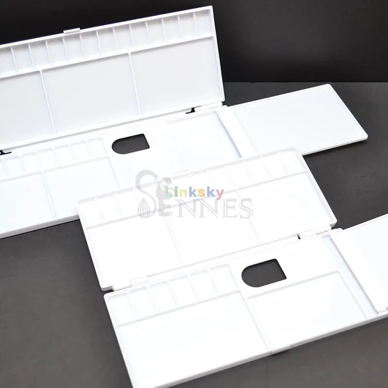 Holbein PP Resin Folding Three Side Watercolor Palette 18 / 24 Grids,Multi Grid Color Matching Area, Create Rich Colors.