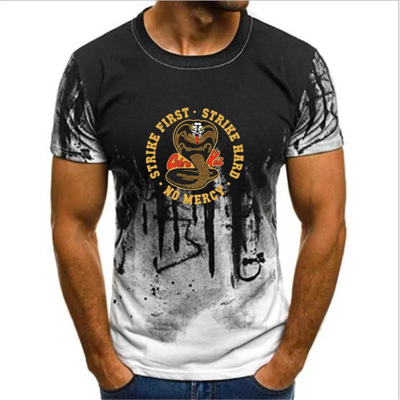 Футболка Cobra Kai со змеиным принтом Повседневная дышащая футболка с круглым