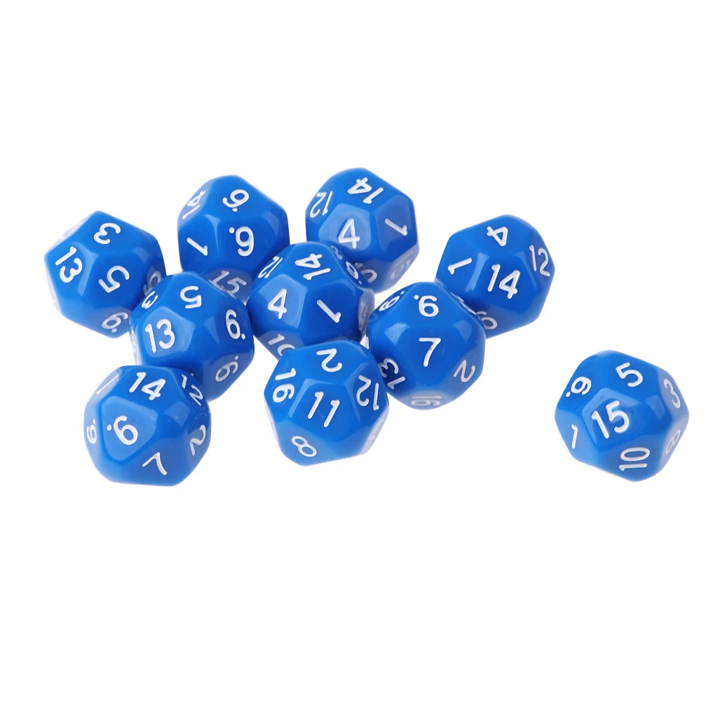 10Pcs 16-Sided D16 Acrylic Dices Table Game Accessory Toys for DND MTG TRPG Table Board Games