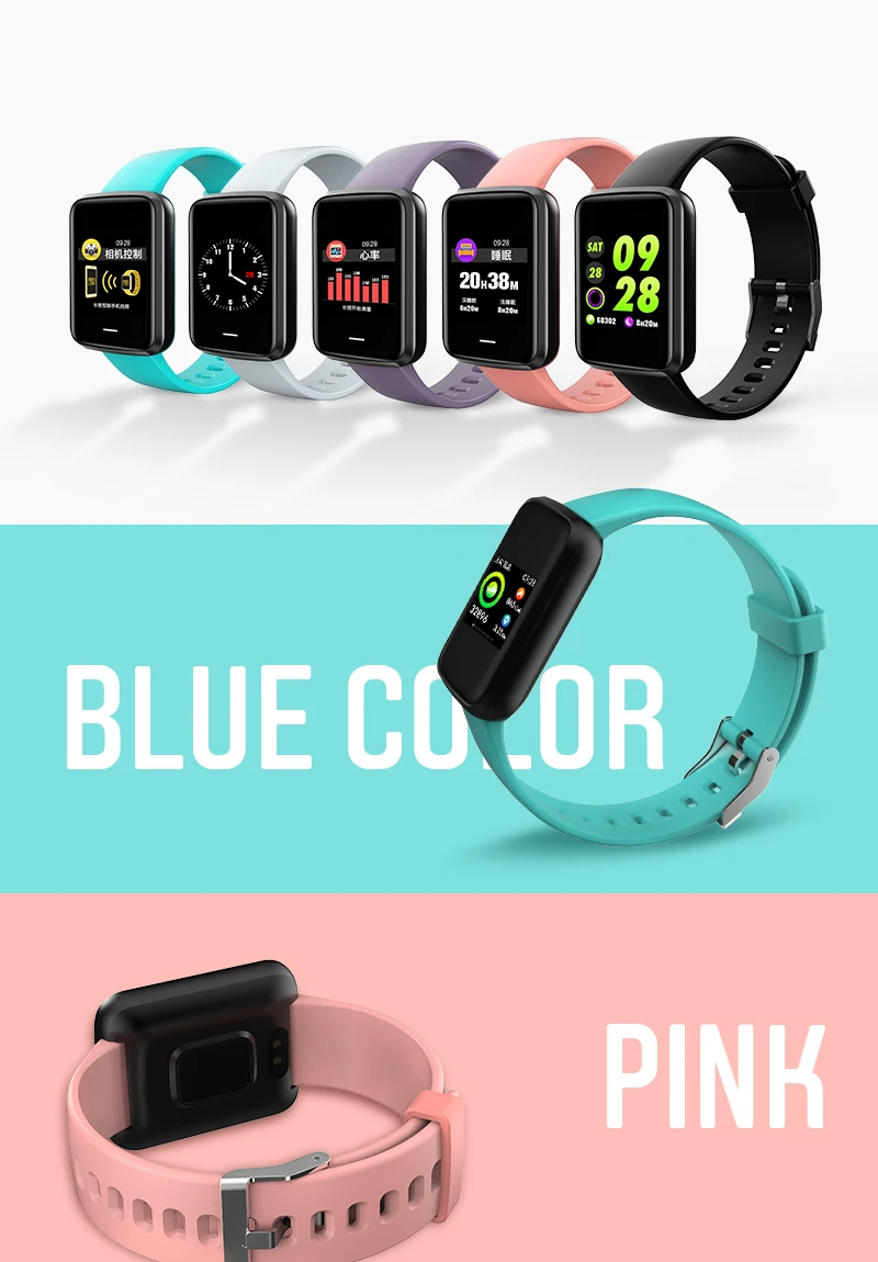 Smart watch P68 band IP67 waterproof smartwatch Dynamic heart rate blood pressure monitor for iPhone Android Sport Health watch