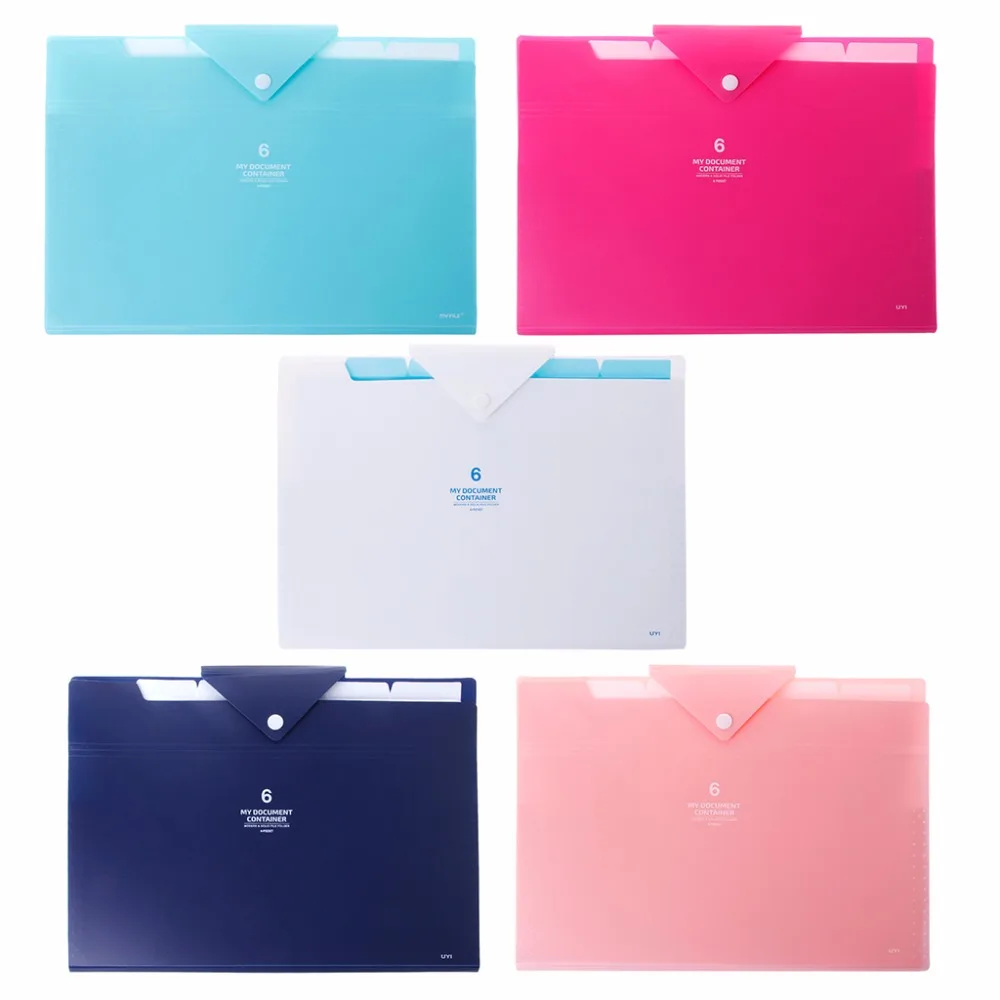 

2018 6 layer Expanding File Folder Organ Bag A4 Organizer Paper Hold Document Folder School Office Supplies 5 Colors
