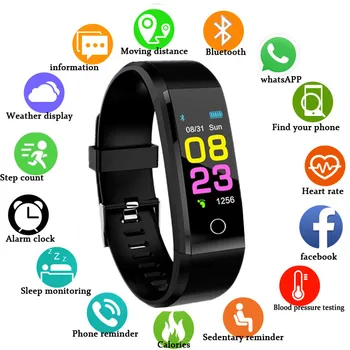 

ID115 Smart Band Waterproof Smartband Sports Fitness Tracker Blood Pressure Watch Fitness Band Smart Bracelet Montre Connectee