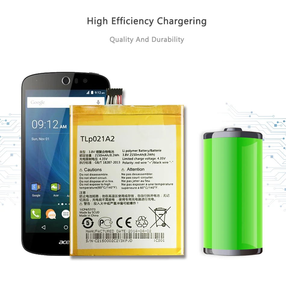 TLp021A2 2150 мАч батарея для Alcatel OneTouch Idol 2S OT-6050 OT-6050Y для TCL S830U S838M аккумулятор умная телефонная батарея