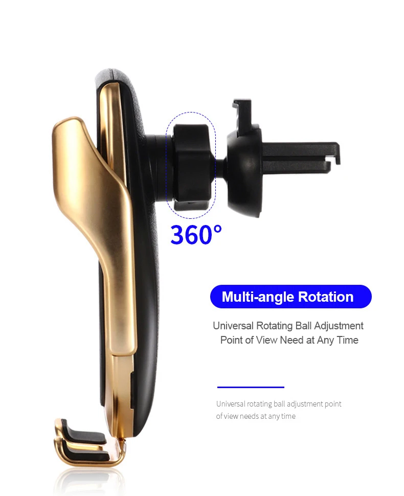 R2 Qi Car Wireless Charger 3 in 1 Infrared Air Vent Car Phone Holder Mount for iPhone Samsung Xiaomi Huawei cellphone