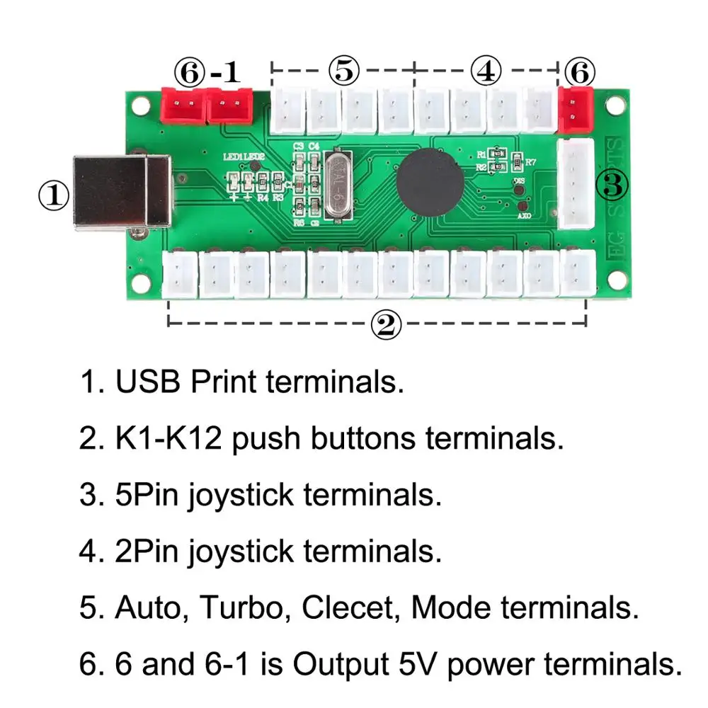 Аркадные комплекты для самостоятельной сборки USB кодировщик ПК игры 5 контактный