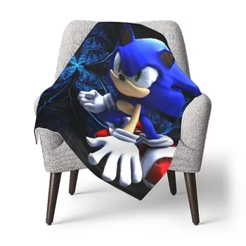 

Fashion Blanket Cute Sonic Cartoon Print Children's Christmas Girl Sofa Napping Blanket Bedroom Decoration Blanket Plush