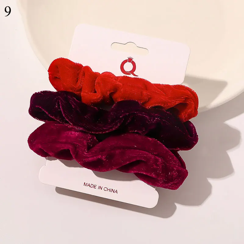 pearl hair clip 3-6Pcs Velvet Hair Rope Satin Sequin Cloth Scrunchies Elastic Hairband Women Ponytail Holder Hair Ties Girls Hair Accessories head wrap for women Hair Accessories