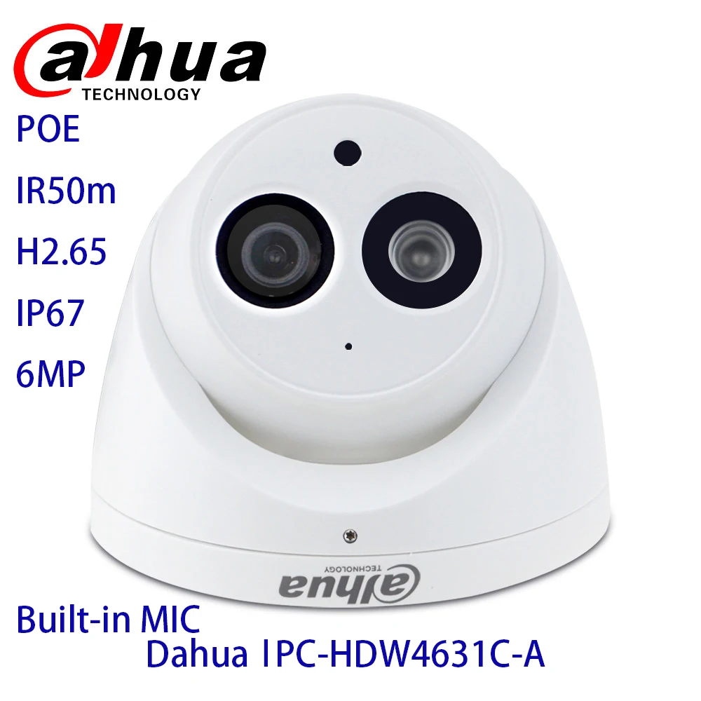 

Dahua IPC-HDW4433C-A 4631C-A IR30m Starlight Built-in Mic Network PoE Onvif Replace IPC-HDW4431C-A IP AI Security Cameras