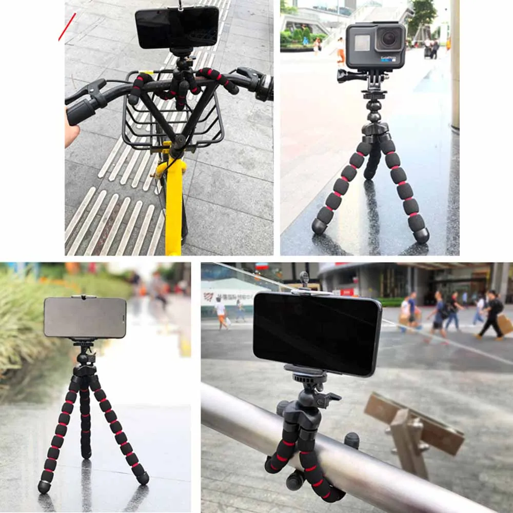 25 см Гибкий штатив с губкой Осьминог для IPhone Xiaomi huawei тренога для смартфонов для Gopro аксессуары для камеры с зажимом для телефона
