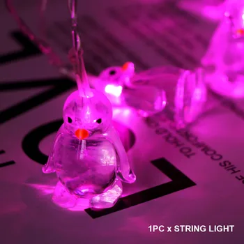 

Window Gift Bedroom Festival String Light Easy Install Wall Battery Operated Party Penguin Shape Fairy Home Decor 10LEDS Wedding