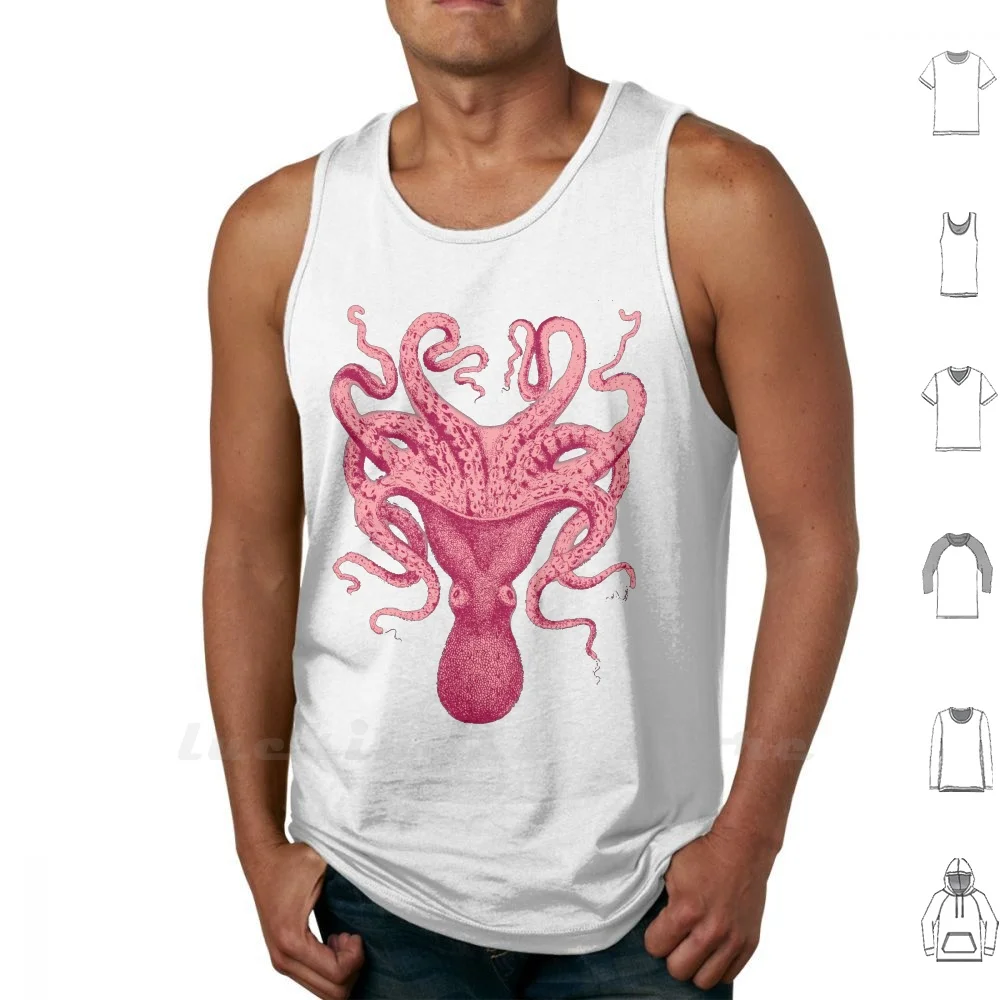 Polpo Kraken Squid Canotte Stampa Fai Da Te Kraken Octopus Octopi Squid Giant Squid Pink Octopus Purple Octopus Sea