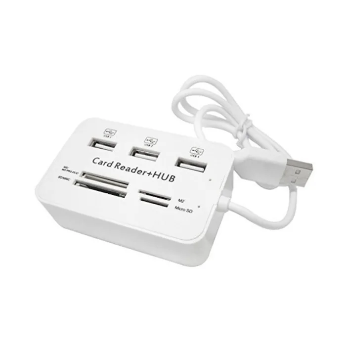 Все в одном USB 2,0 концентратор 3 порта с USB концентратор-картридер 2,0 480 Мбит/с комбо для MS/M2/SD/MMC/TF для ПК ноутбук X-Best