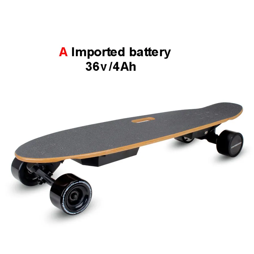 A New Dual Drive 250W*2 Large Fish Shape Wood Skate Board 4 Four Wheels Remote Control Electric Skateboard Scooter Street Board - Цвет: A
