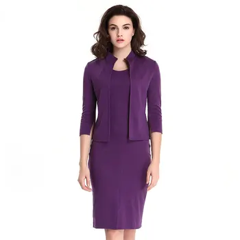 

Women Black Green Purple Two Piece Outfit 2 Pieces Jacket and Dress Spring Autumn Bodycon Dresses Suit All Matching Clothes 2019