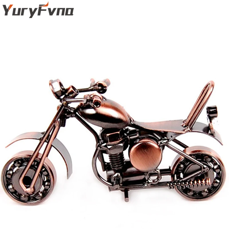 YuryFvna 14 см(5,") винтажная модель мотоцикла Ретро фигурка двигателя Железный мотоцикл реквизит ручной работы подарок для мальчика Детская Игрушка Декор для дома и офиса