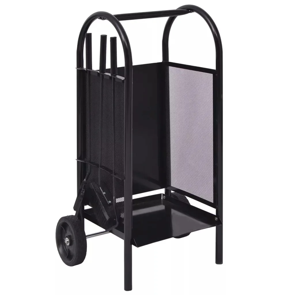 

Handy Firewood Cart Elegant Design Easy Transport Of Wood Iron With Sturdy Trolley Useful For Home Fireplace V3