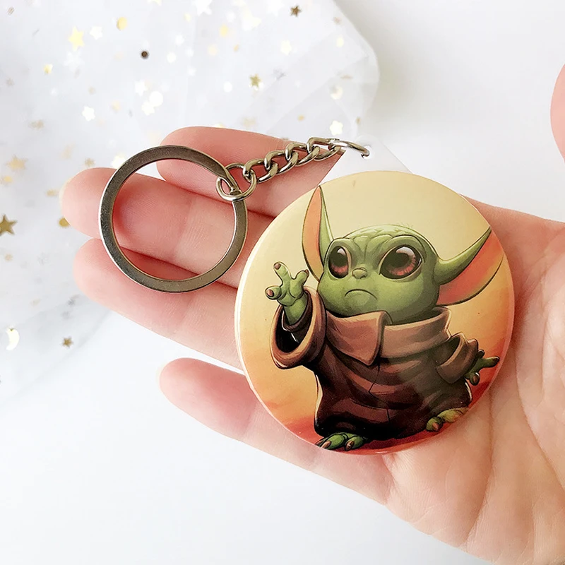 

New Baby Yoda Figure Keychain Cute Cartoon Anime Star Wars Key Chains for Kids Fashion Jewelry Car Key Holder Bag Accessories
