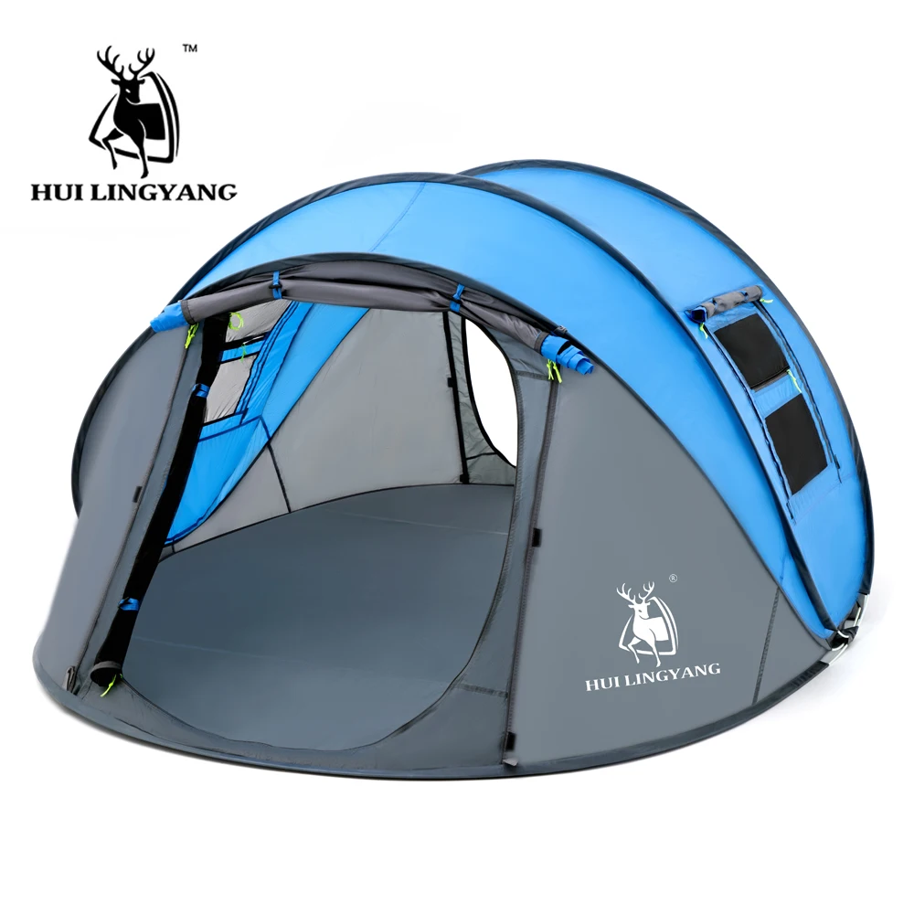 HUI LINGYANG throw tent outdoor automatic tents throwing pop up waterproof camping hiking tent waterproof large family tents 6
