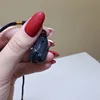 Natural Black Tourmaline Retro Raw Gemstone Pendant Crystal Hand-Woven Jet Stone Ore Radiation Protection Stone Craft 2