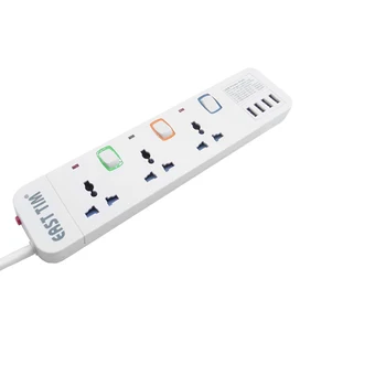 

Power strip overload protection wire board 3AC 4USB 3.2A fast charger 1.5/3/5/8M Extension Cable