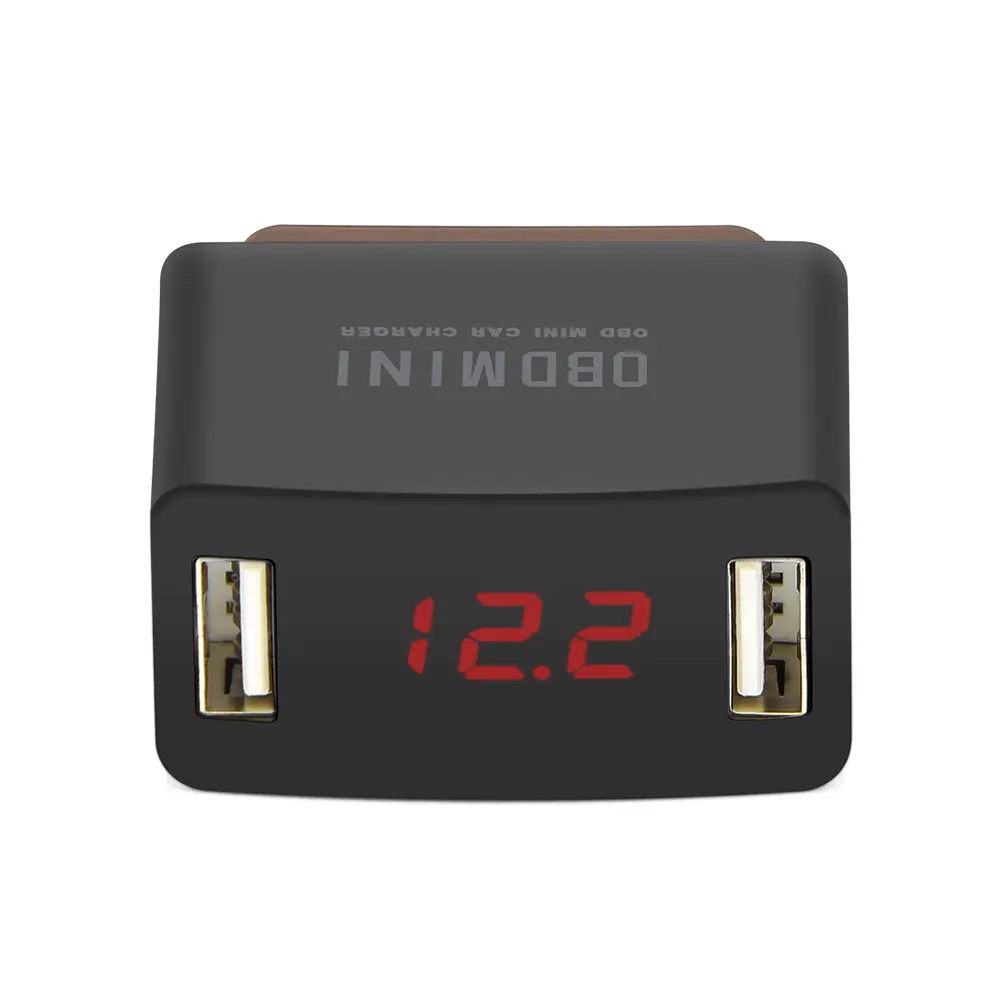 Мини Автомобильное зарядное устройство OBD для 12 В/24 В Автомобильное двойное отверстие автомобильное зарядное устройство OBD2 светодиодный цифровой дисплей батарея низкое напряжение защита OBD OBD2