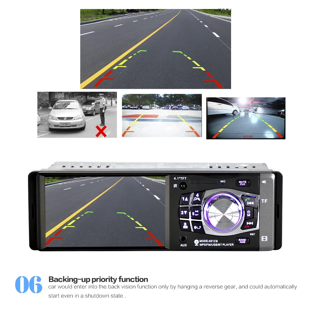 Flash Deal Universal 4.1" 1 Din Car Audio Auto Radio Stereo MP5 Player FM BT 2.0 Support Rear View Camera USB Steering Wheel Remote Control 10
