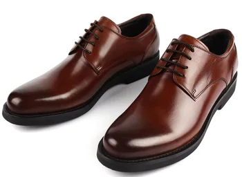 

Men's Leather Shoes Cow Leather Fashion Lace-up European Full Grain Leather Genuine Leather and American Style Comfortable Men