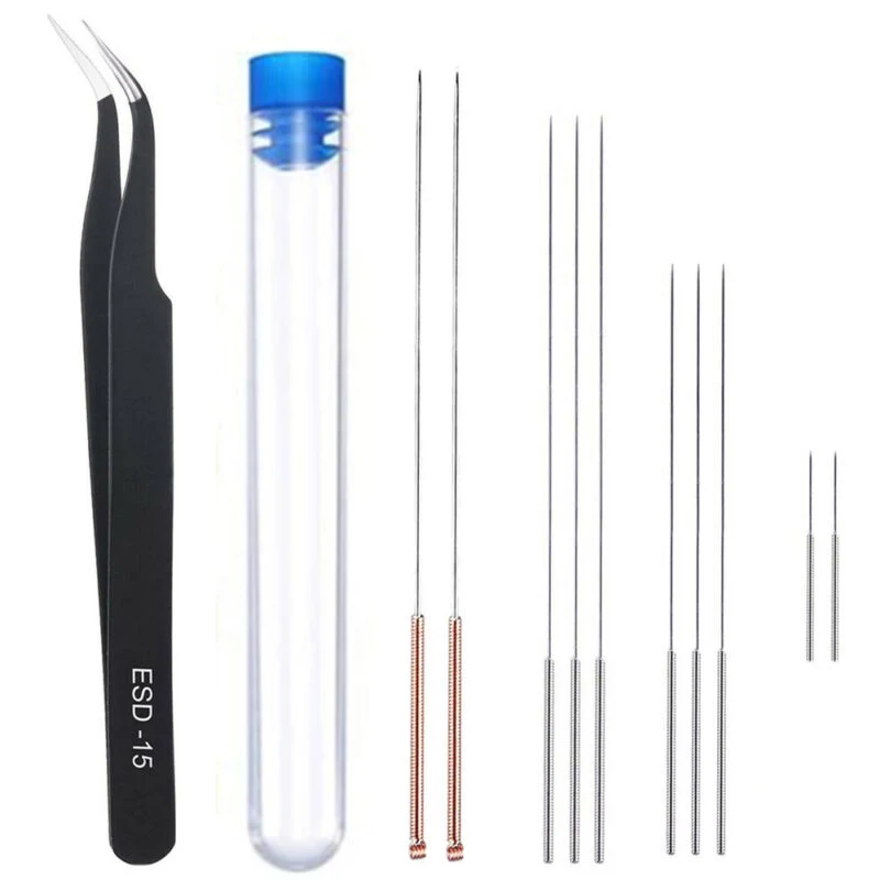 cheap Nozzle Cleaner Cleaning Kit 10Pcs 0.2 05mm Needles+1pcs Tweezer For 3D Printer Part Supplies Accessories