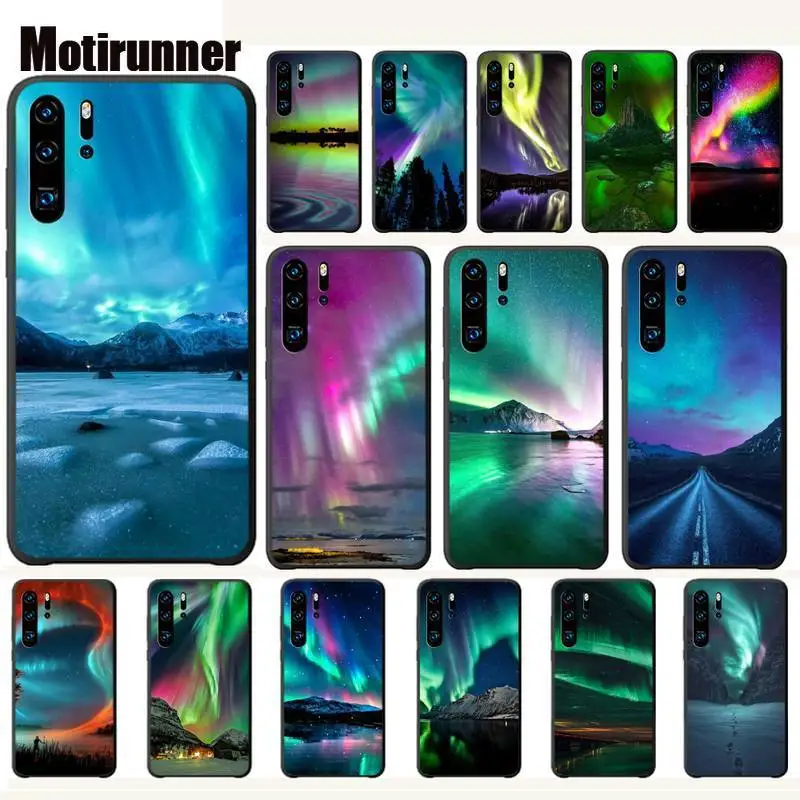 Motirunner Beautiful Aurora Luxury Phone Case Coque For Huawei P20 P30 P40 Lite Pro P Smart Z 2019 Cases Cover | Мобильные телефоны
