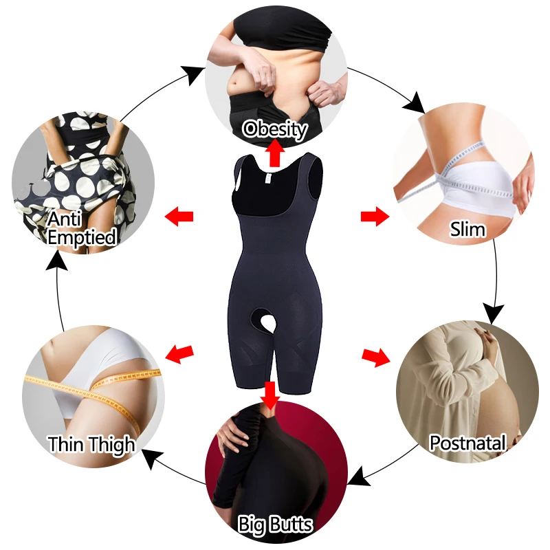 mulheres shapewear corpo inteiro shaper emagrecimento bodysuit aberto virilha espartilho cintura trainer moldar underwear recuperação bainha