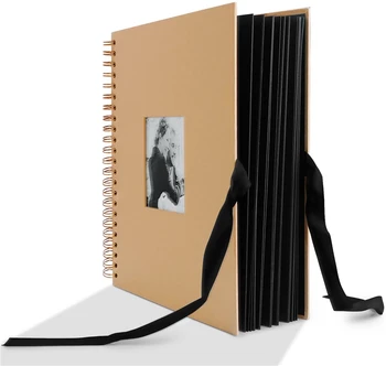 

Scrapbook 80-page photo album is perfect for handmade paper DIY anniversary wedding Valentine's Day gift black