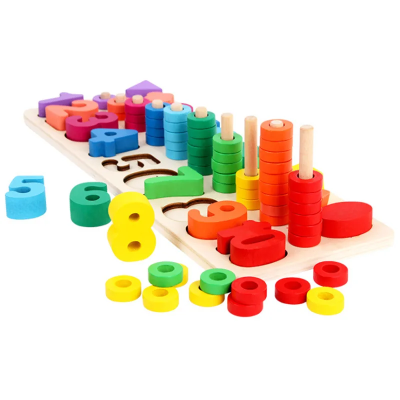 

Children Early Childhood Learning with Numbers Toy Educational Teaching Aids Kindergarten Mathematics Geometry Graphics Shape Nu
