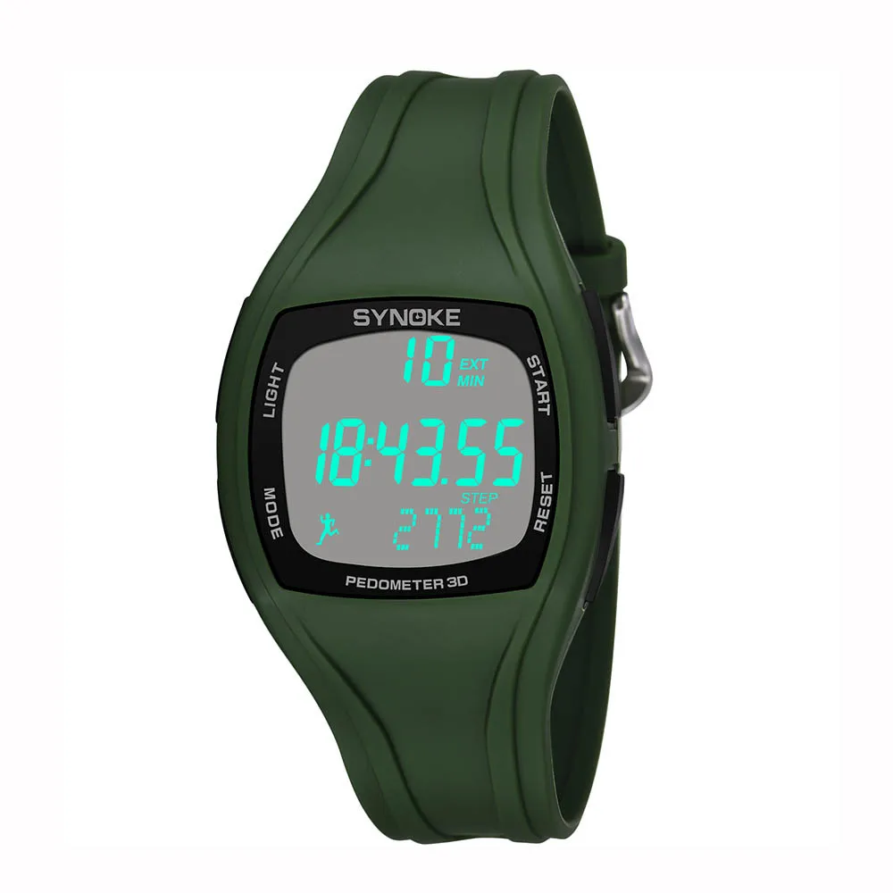 SYNOKE секундомер часы спортивные часы для мужчин калорий шагомер Хронограф Открытый наручные 50 м водонепроницаемый reloj led hombre# N03