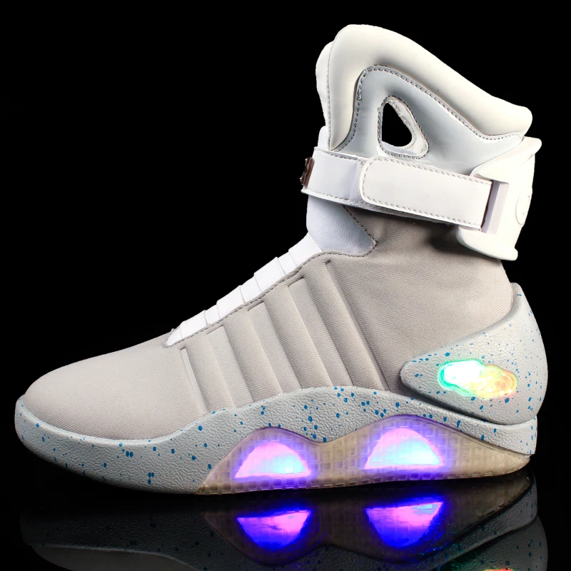 $48.48 7ipupas Men Boots Usb Rechargeable Glowing Sneaker Air Mag Boots For Man Women Party Shoes Back