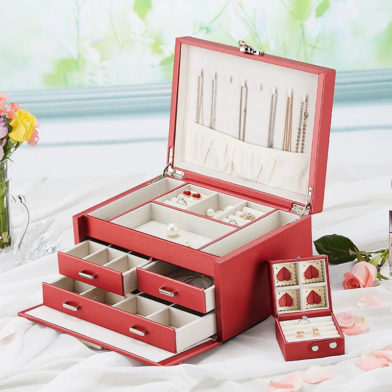 Locked Multilayer Jewelry Box Korea European Princess Wedding Gift