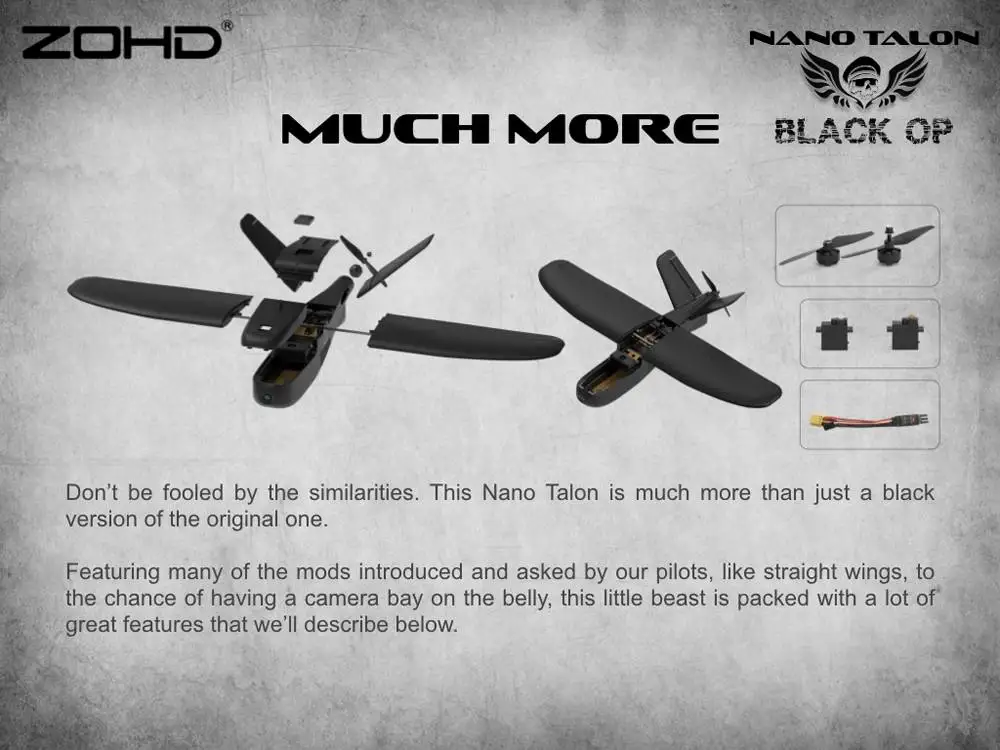 ZOHD Talon Black OP 860 мм размах крыльев AIO v-хвост EPP FPV крыло модель самолёта на радиоуправлении игрушки на открытом воздухе PNP w/FPV готовое ограниченное издание