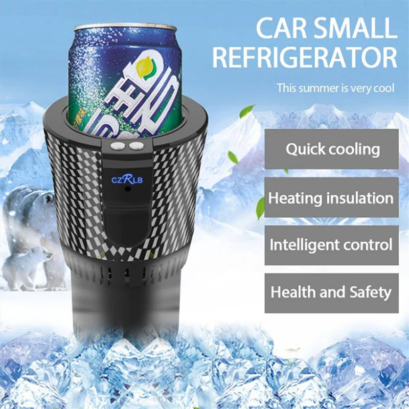 Smart Car Cup Cooler/Warmer 2 in 1 12V Electric Coffee Milk with Temperature Display Beverage Rack Cars Mini Refrigerator BX23