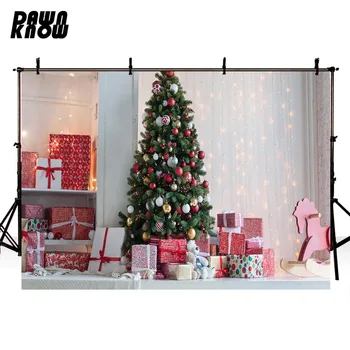 

DAWNKNOW Merry Christmas Tree Fond Photo Background Fotografia Gift Box Photography Backdrop Photocall Children Studio lv890